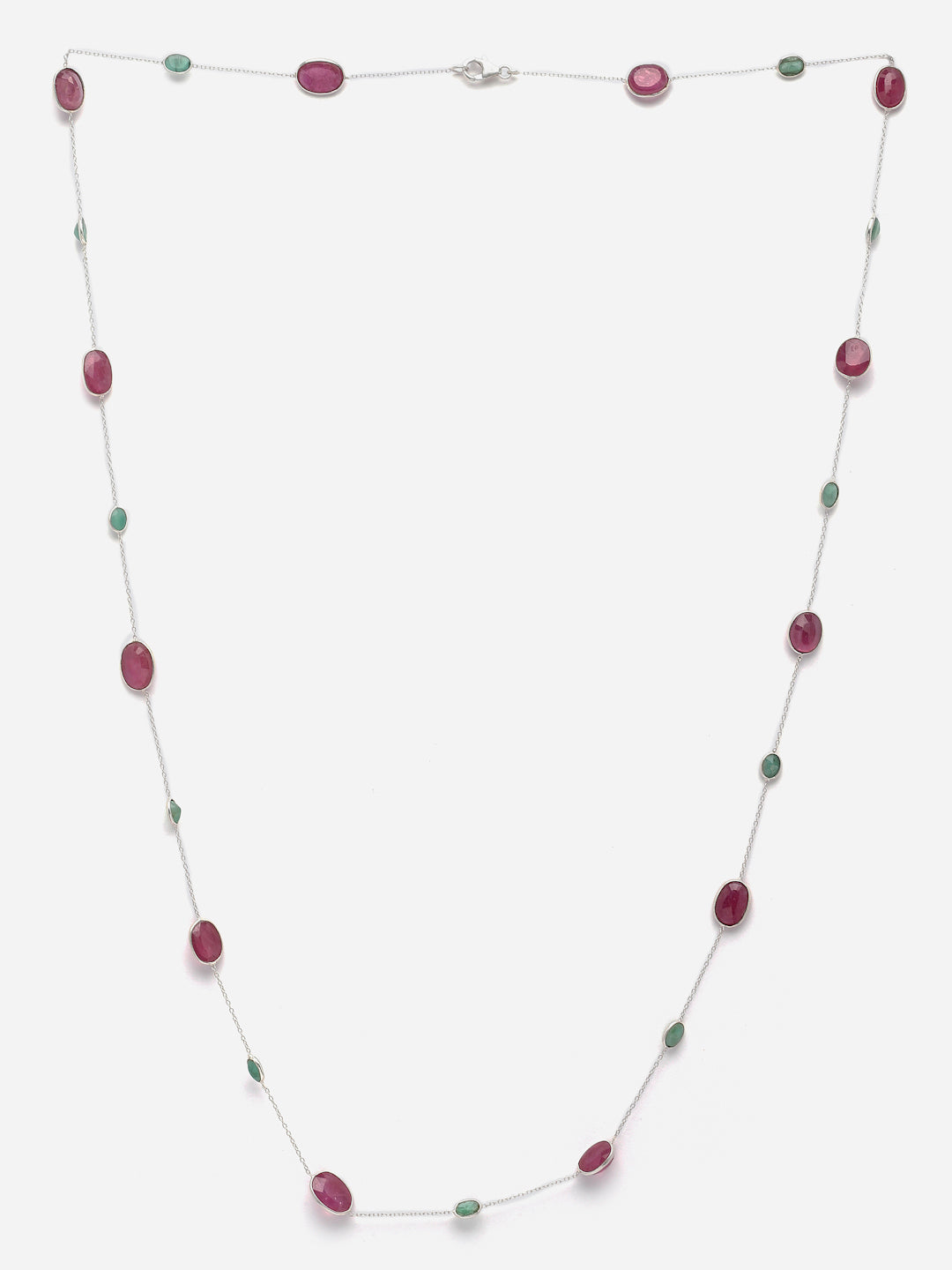 Necklace Silver Chain Semi Precious