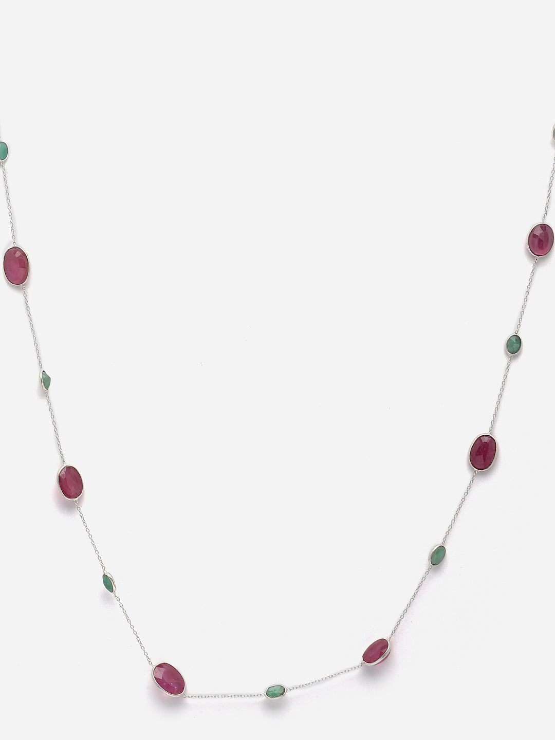 Necklace Silver Chain Semi Precious