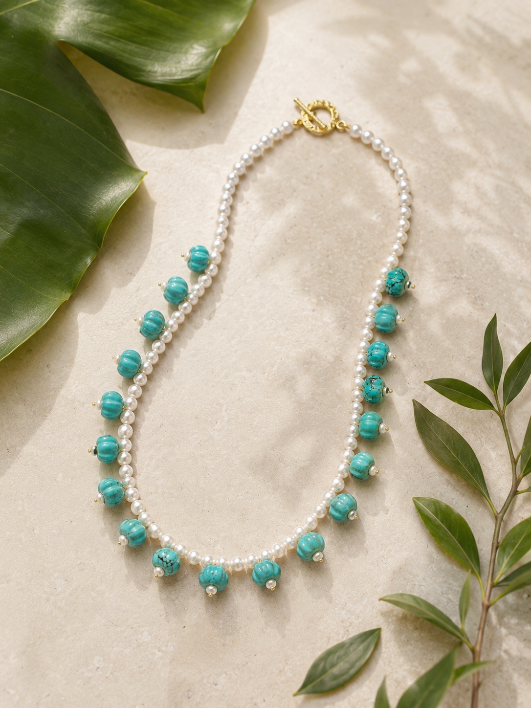 Turquoise Pearl Melody Necklace