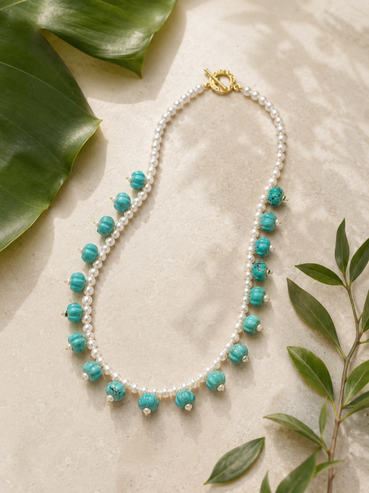 Turquoise Pearl Melody Necklace