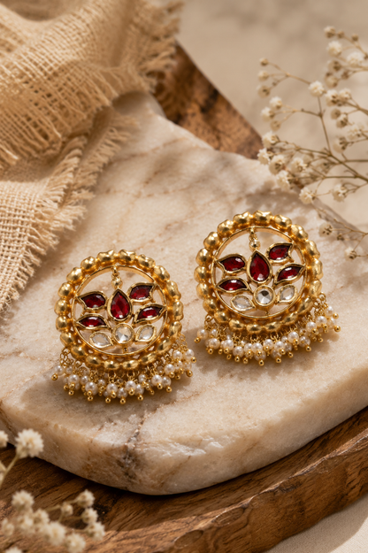 Earring Silver Kundan