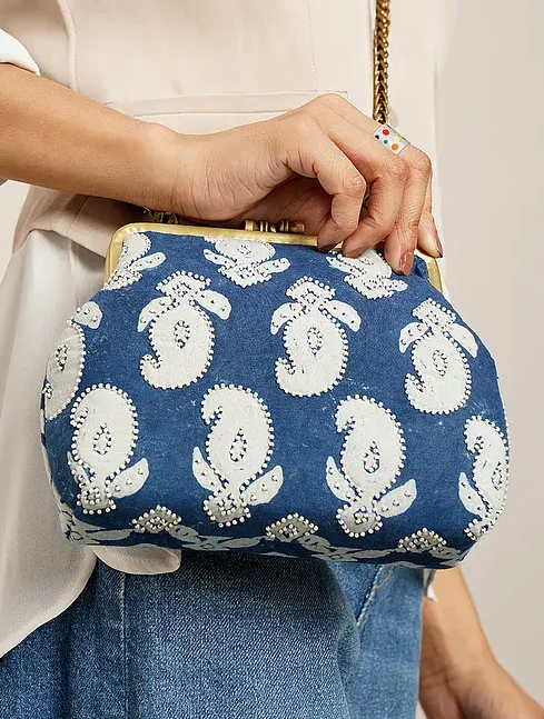 Cotton clutch bag hotsell