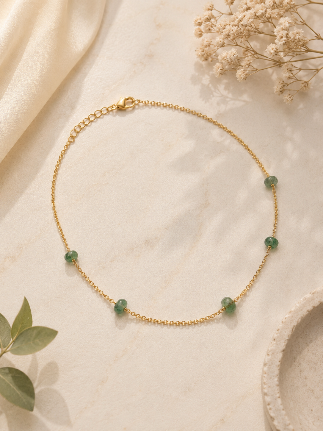 Mini Emerald Station Necklace