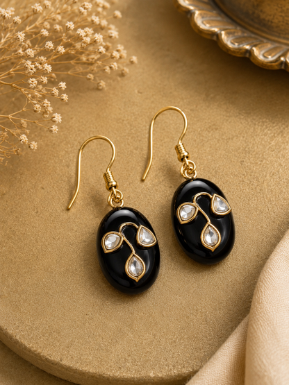Noir Kundan Onyx Drops