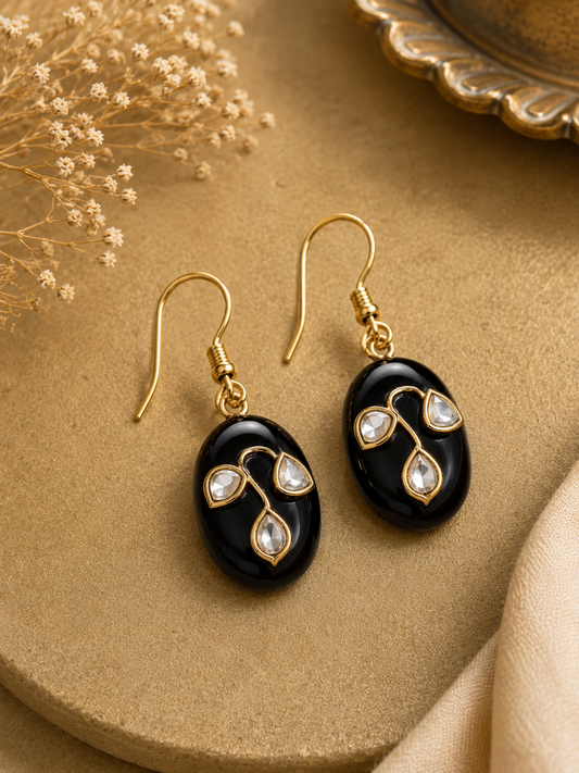 Noir Kundan Onyx Drops