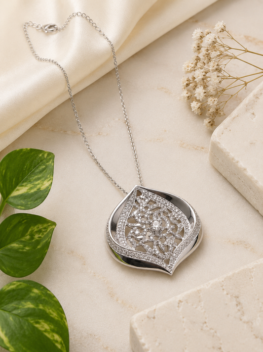 Cubic Zirconia Sterling Silver Pendant
