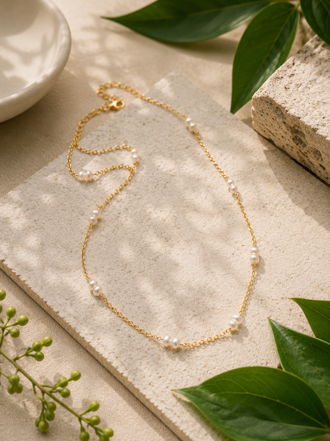 Natural Pearl Chain Necklace