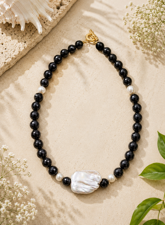 Midnight Pearl Onyx Necklace