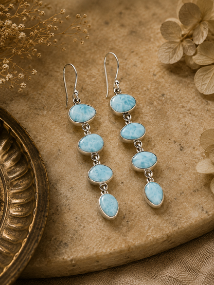 Azure Cascade Larimar Earrings