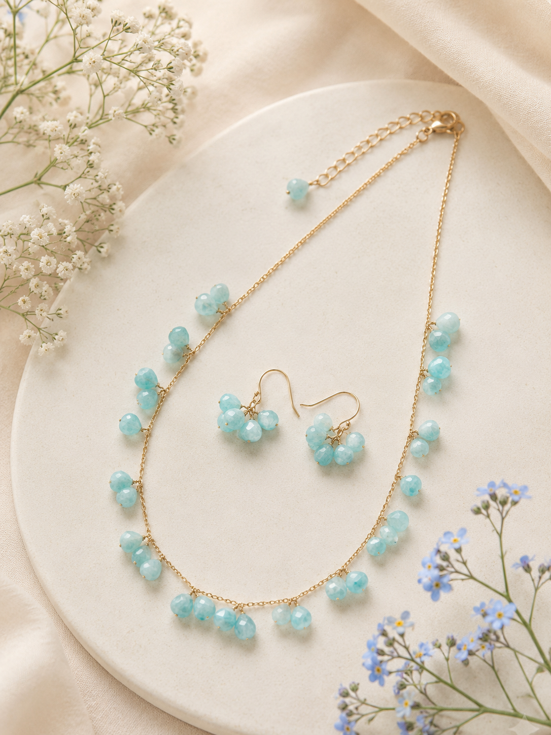 Amazonite Briolette Necklace & Earrings Set