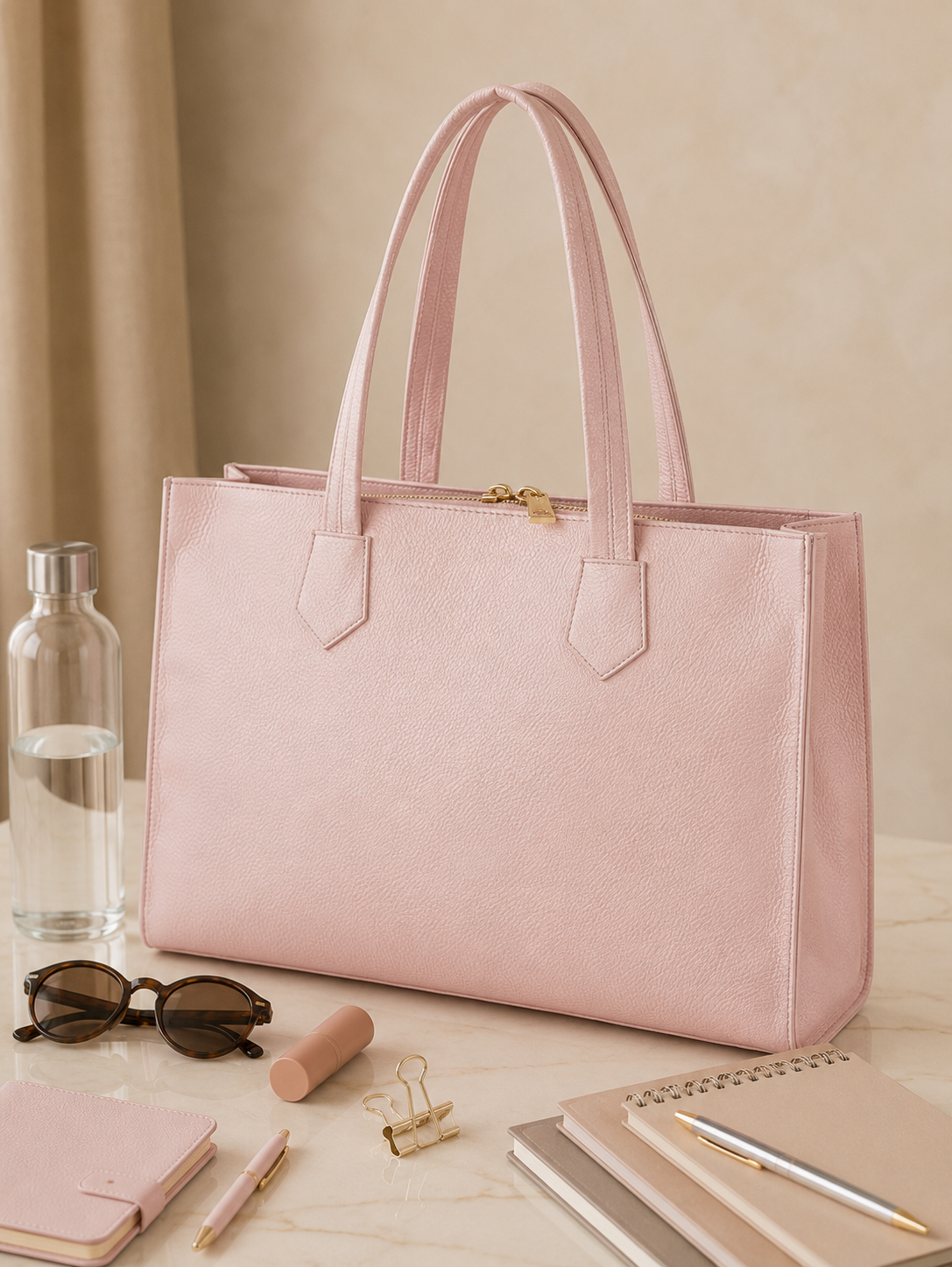 Blush Pink Laptop Tote Bag