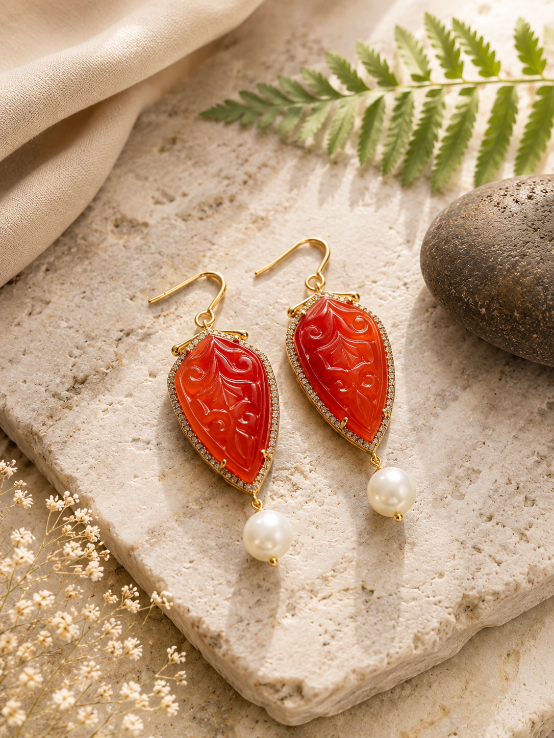 Carnelian Drop Earrings