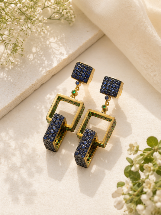 Pavé Geometric Earrings