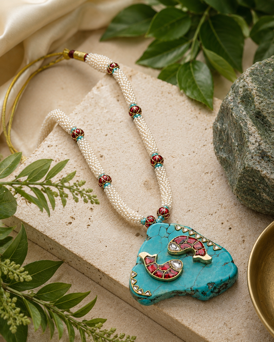 Turquoise Fish Pendant Necklace