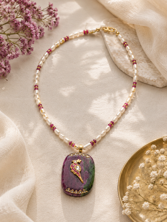 Ruby Zoisite Pendant Necklace