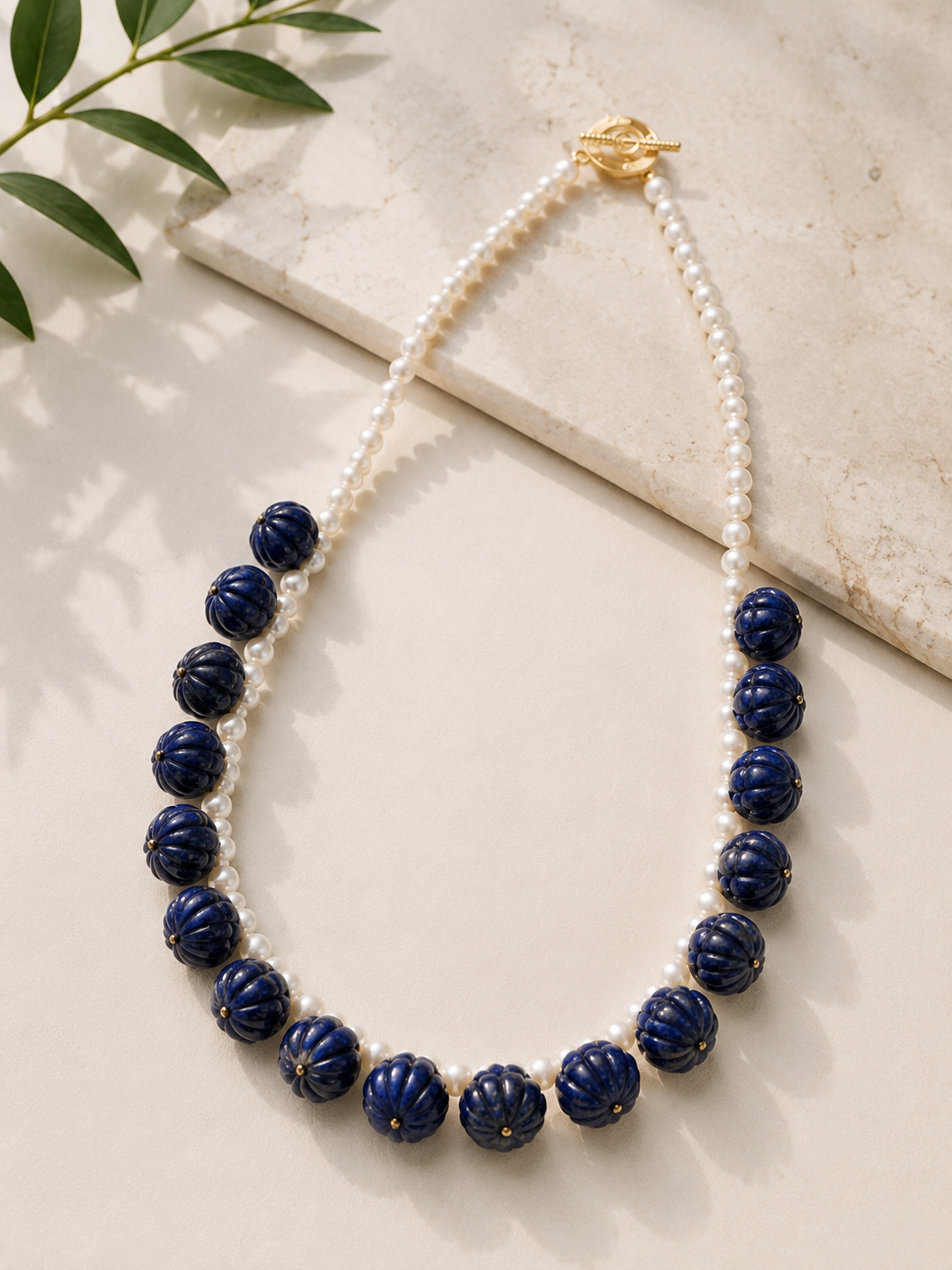 Blue Aventurine Pearl Necklace