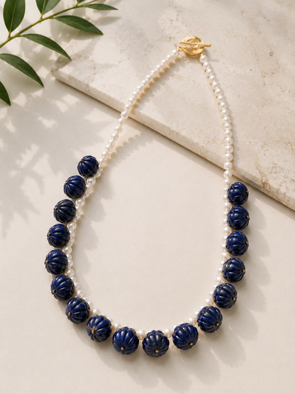 Blue Aventurine Pearl Necklace